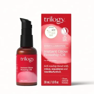 Trilogy Instant Glow Rosehip Oil (30ml) - With Mica and Squalane - Supports Collagen Production, Hydrates and Repairs Improving Skin Texture, Provides Instant Illumination