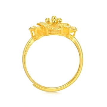 Elegant 24K Gold Flower Ring for Women by Chow Sang Sang