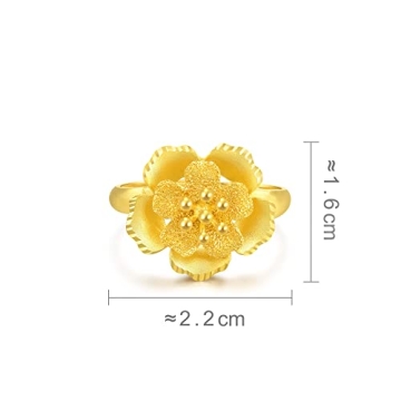 Elegant 24K Gold Flower Ring for Women by Chow Sang Sang