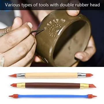 3 Pcs/set Clay Shaping Tools Silicon Polymer Head Pottery Clay Sculpting Modeling Pen Removing Traces DIY Tool