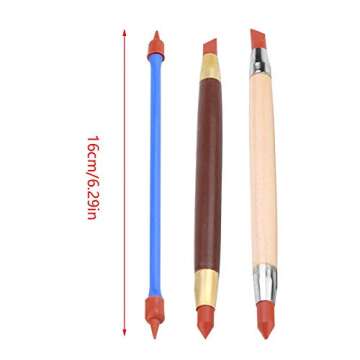3 Pcs/set Clay Shaping Tools Silicon Polymer Head Pottery Clay Sculpting Modeling Pen Removing Traces DIY Tool