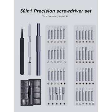 AXTH 50-in-1 Small Precision Screwdriver Set, Professional Magnetic Mini Repair Tool Kit for Phone, ...