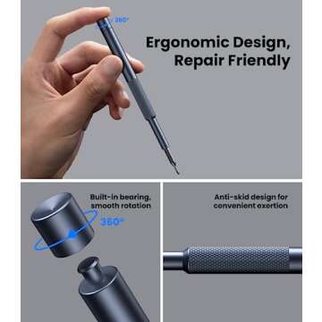 AXTH 50-in-1 Small Precision Screwdriver Set, Professional Magnetic Mini Repair Tool Kit for Phone, Computer, Watch, Laptop, Macbook, Ring Doorbell, Eyeglass, Electronic, [Bearing Steel] Screw Driver
