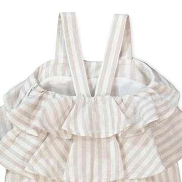 Hope & Henry Girls' Cropped Sleeveless Jumpsuit with Flounce Detail