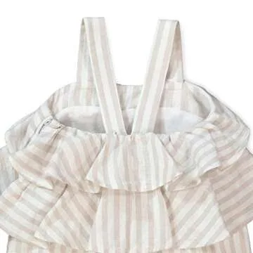 Hope & Henry Girls' Cropped Sleeveless Jumpsuit with Flounce Detail