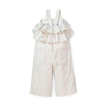 Hope & Henry Girls' Cropped Sleeveless Jumpsuit with Flounce Detail