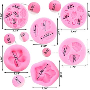 ZiXiang Flamingo Tropical Leaf Silicone Molds Set for Baking