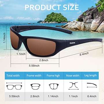 Duduma Tr8116 Polarized Sports Sunglasses for Baseball Cycling Fishing Golf Superlight Frame