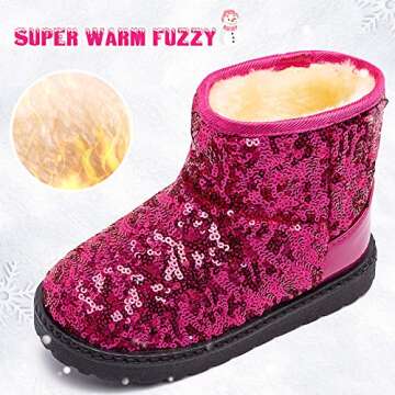 techcity Boys Girls Winter Warm Snow Boots - Stylish & Waterproof