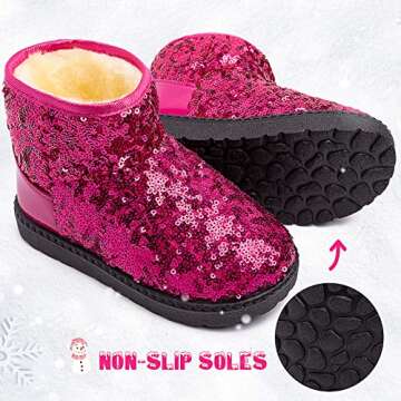 techcity Boys Girls Winter Warm Snow Boots - Stylish & Waterproof