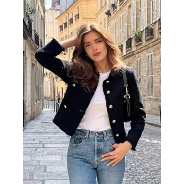 Chic Tweed Blazer for Women | Versatile Fall Fashion