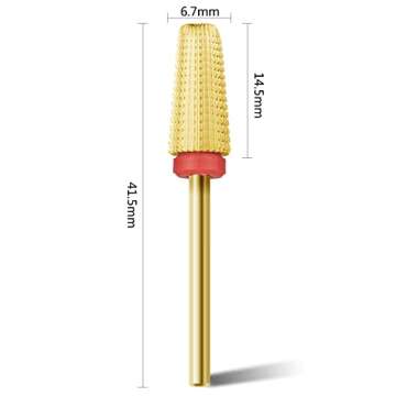 finibir Nail Drill Bits Tungsten Carbide 5 in 1 Nail Drill Bits, 3/32'' Shank Nail Drill Bits for Ac...