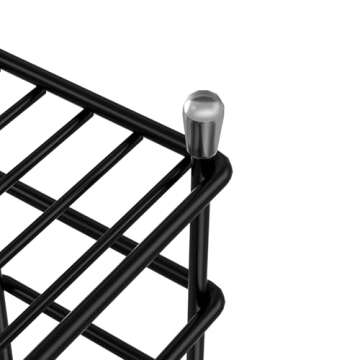 HBlife Small Toothbrush Holder for Bathroom, 5 Slots Black Stainless Steel Bathroom Accessories Organizer for Small Spaces