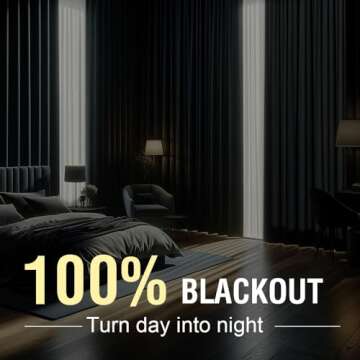 H.VERSAILTEX Linen 100% Blackout Curtains for Bedroom Full Light Blocking Curtains, Textured Window ...