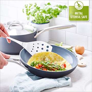 GreenPan Paris Pro Hard Anodized Healthy Ceramic Nonstick, 8" Frying Pan Skillet, PFAS-Free, Dishwasher Safe, Grey