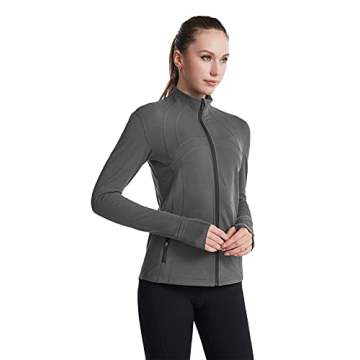 Lianshp Womens Fleece Jacket with Thumb Holes Women Full Zip Slim Fit Athletic Sports Running Yoga T...