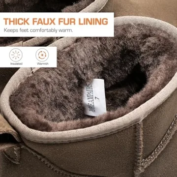 Stylish DREAM PAIRS FuzzyClassic Mini Boots for Women