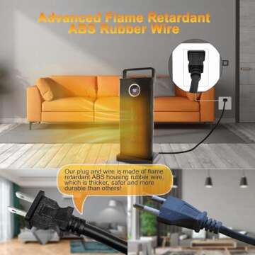 Space Heater, 1500W Portable Electric Space Heaters indoor with Thermostat, LED Display, 70° Oscillation, 12H Timer, PTC Fast Heating Ceramic Heater, Safety Protection, Remote for Office Bedroom Home