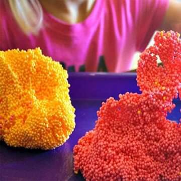 MiKoom Floam 6 PCS Foam Clay Fun Foam for Toddlers Update Bright Colors Giant Foam Beads Play Kit for Kids, Classroom Educational Activity Toys Arts Crafts for Boys Girls