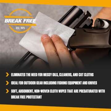 Break Free Collector Gun Cleaner Wipes, Long Term Protectant, Cloth Wipes, 20 Wipes