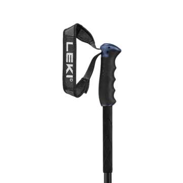 LEKI Pitch Back Lightweight Aluminum Ski Poles for Alpine Skiing - Black-Neonorange-Dark Anthracite ...