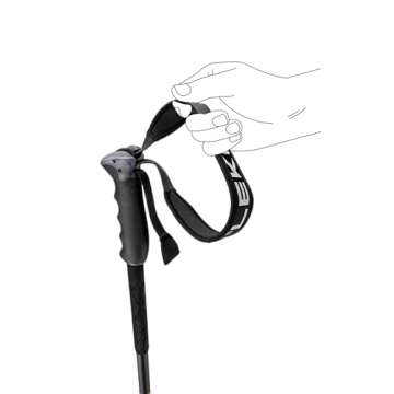 LEKI Pitch Back Lightweight Aluminum Ski Poles for Alpine Skiing - Black-Neonorange-Dark Anthracite - 130 cm