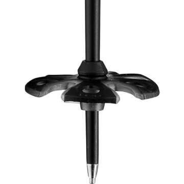 LEKI Pitch Back Lightweight Aluminum Ski Poles for Alpine Skiing - Black-Neonorange-Dark Anthracite - 130 cm