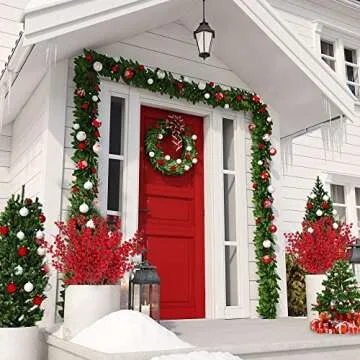 Sggvecsy 6 Pack Artificial Red Berry Stems for Festive Decor