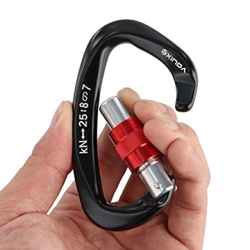 XINDA Heavy Duty Screwgate Locking Carabiner Set - 5 Pcs for Outdoor Enthusiasts