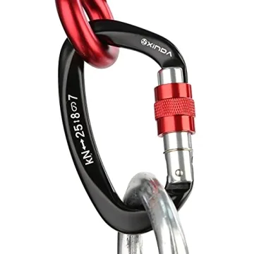 XINDA Heavy Duty Screwgate Locking Carabiner Set - 5 Pcs for Outdoor Enthusiasts