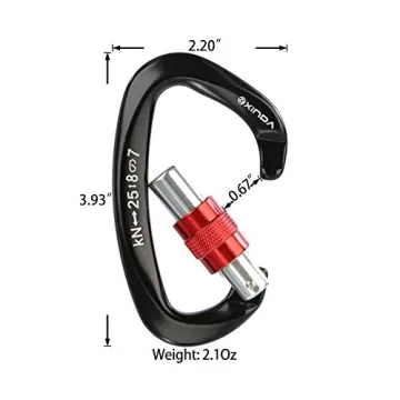 XINDA Heavy Duty Screwgate Locking Carabiner Set - 5 Pcs for Outdoor Enthusiasts