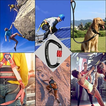 XINDA Heavy Duty Screwgate Locking Carabiner Set - 5 Pcs for Outdoor Enthusiasts