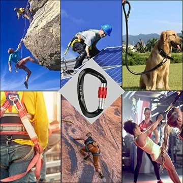 XINDA Heavy Duty Screwgate Locking Carabiner Set - 5 Pcs for Outdoor Enthusiasts