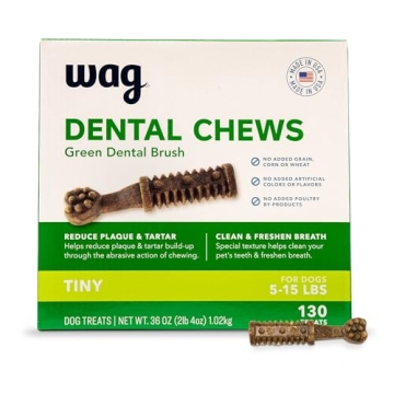 Wag Dental Dog Treats - Effective Dental Care for Tiny Dogs - 130 Treats