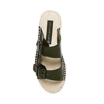 STEVEN by Steve Madden Lapis Flat Sandal in Black Leather