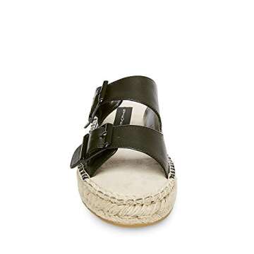 STEVEN by Steve Madden Lapis Flat Sandal in Black Leather