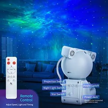 Cayclay Astronaut Galaxy Projector, Star Projector with Timer and Remote, Night Light with Moon Lamp, LED Nebula Lamp for Kids Adults, Room Decor Gift (White)