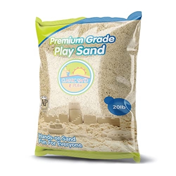 Classic Sand and Play Sand for Sandbox, Table, Therapy, and Outdoor Use, 20 lb. Bag, Natural, Non-To...
