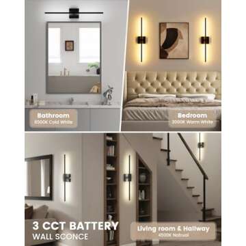 VOLISUN Rechargeable Wall Sconce Set - Modern LED Lighting