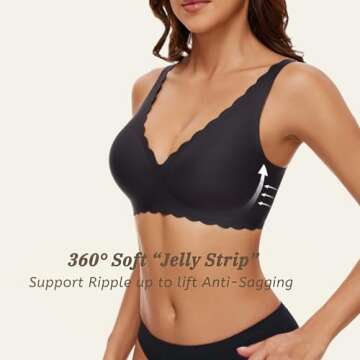 Quttlzze Deep V Petal Wireless Bras for Women