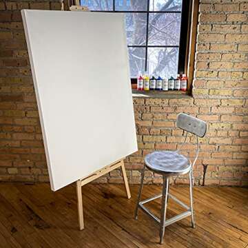 milo Stretched Artist Canvas | 48x60 inches | 2 Pack | 1.5” inch Thick Gallery Profile | 15 oz Primed Large Canvases for Painting, Ready to Paint Art Supplies for Acrylic, Oil