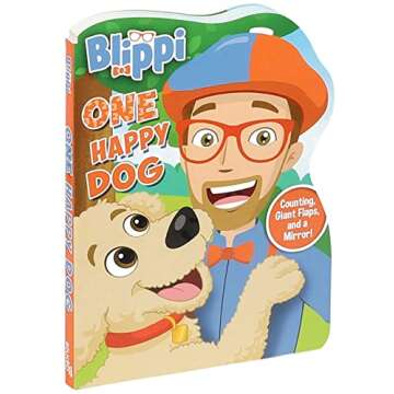 Blippi: One Happy Dog - Fun Shaped Board Books with Flaps for Kids