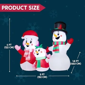 JOYIN Inflatable Snowman Family for Christmas Celebrations