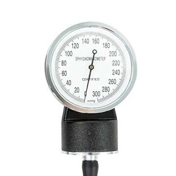 LINE2design 58730-BK Manual Blood Pressure Cuff - Adult Large Medical Deluxe Aneroid Sphygmomanomete...