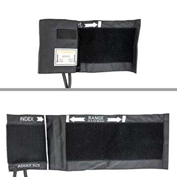 LINE2design 58730-BK Manual Blood Pressure Cuff - Adult Large Medical Deluxe Aneroid Sphygmomanometer - Nurses Manual BP Cuff Monitor with Durable Carrying case – Black