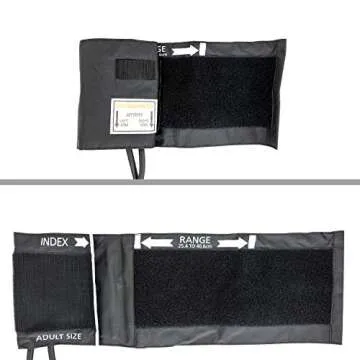 LINE2design 58730-BK Manual Blood Pressure Cuff - Adult Large Medical Deluxe Aneroid Sphygmomanometer - Nurses Manual BP Cuff Monitor with Durable Carrying case – Black