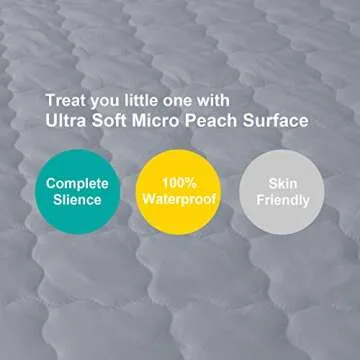 Pack and Play Sheets Mattress Pad Protector Fitted Waterproof Pack and Play Mattress Cover, Compatib...