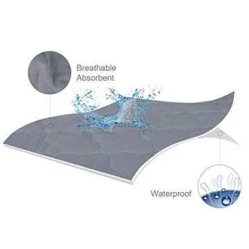 Pack and Play Sheets Mattress Pad Protector Fitted Waterproof Pack and Play Mattress Cover, Compatible with Graco Pack n Play & Dream On Me & Pamo Babe, Playpen/Playard Sheet Quilted, Gray, 39" x 27"