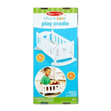 Melissa & Doug Wooden Play Cradle for Dolls and Stuffed Animals