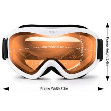 JULI Ski Goggle/Snow Snowboard Goggles for Men, Women & Youth - 100% UV Protection Anti-Fog Dual Len...